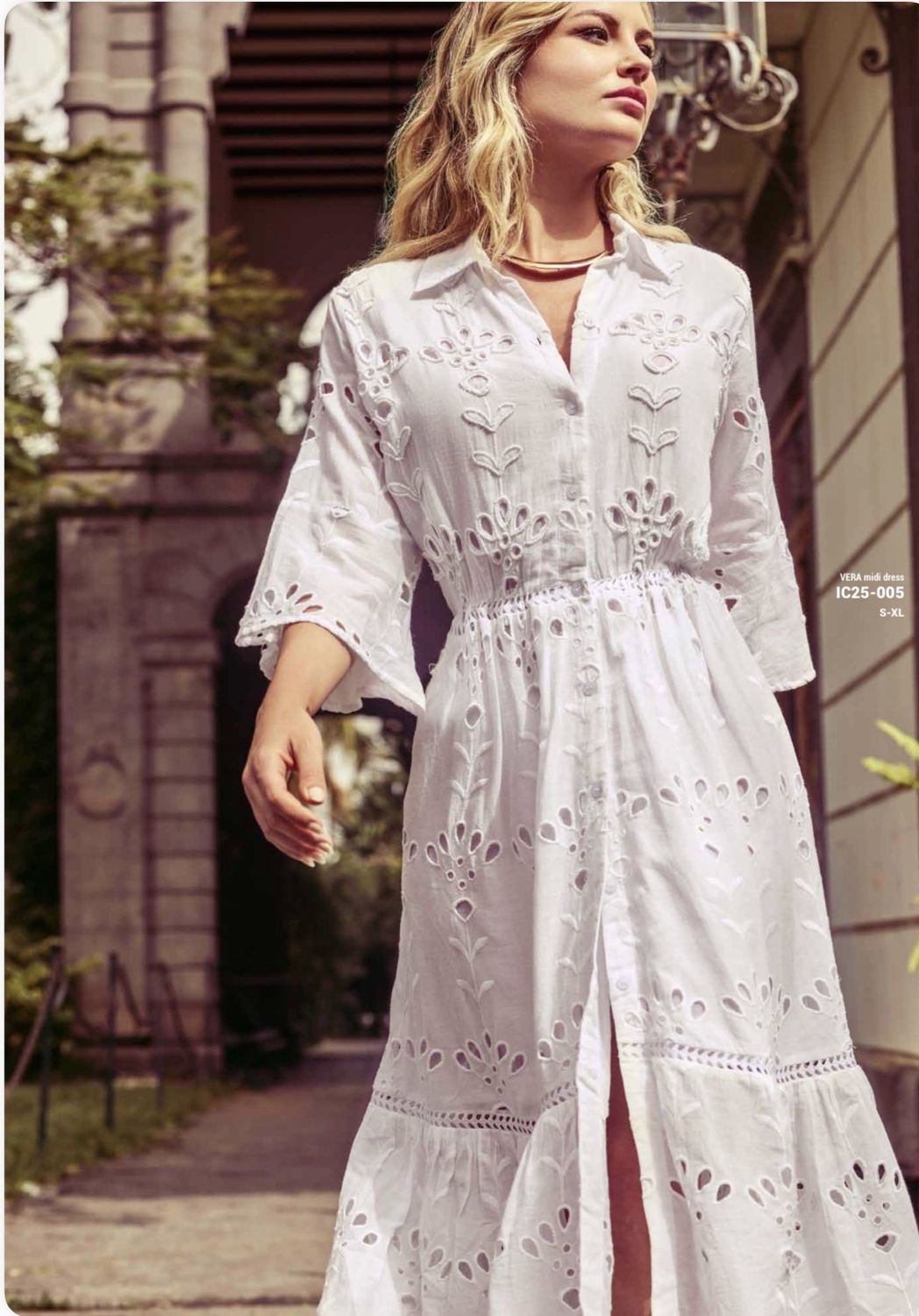 ICONIQ BIANCO VERA MIDI DRESS