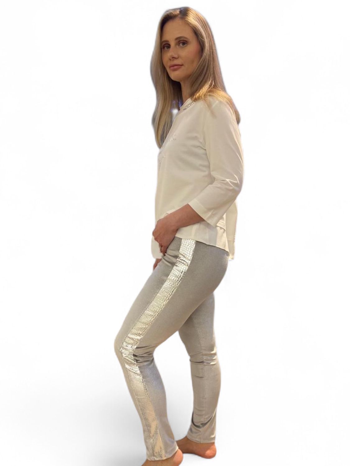 Elisa Cavaletti- Leggings lurex argento