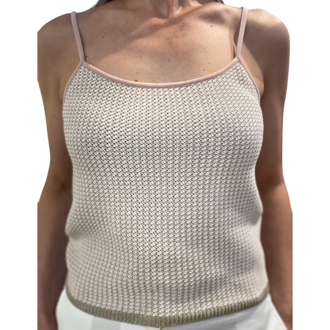 Tricot Chic- Cami knit lurex spaghetti straps