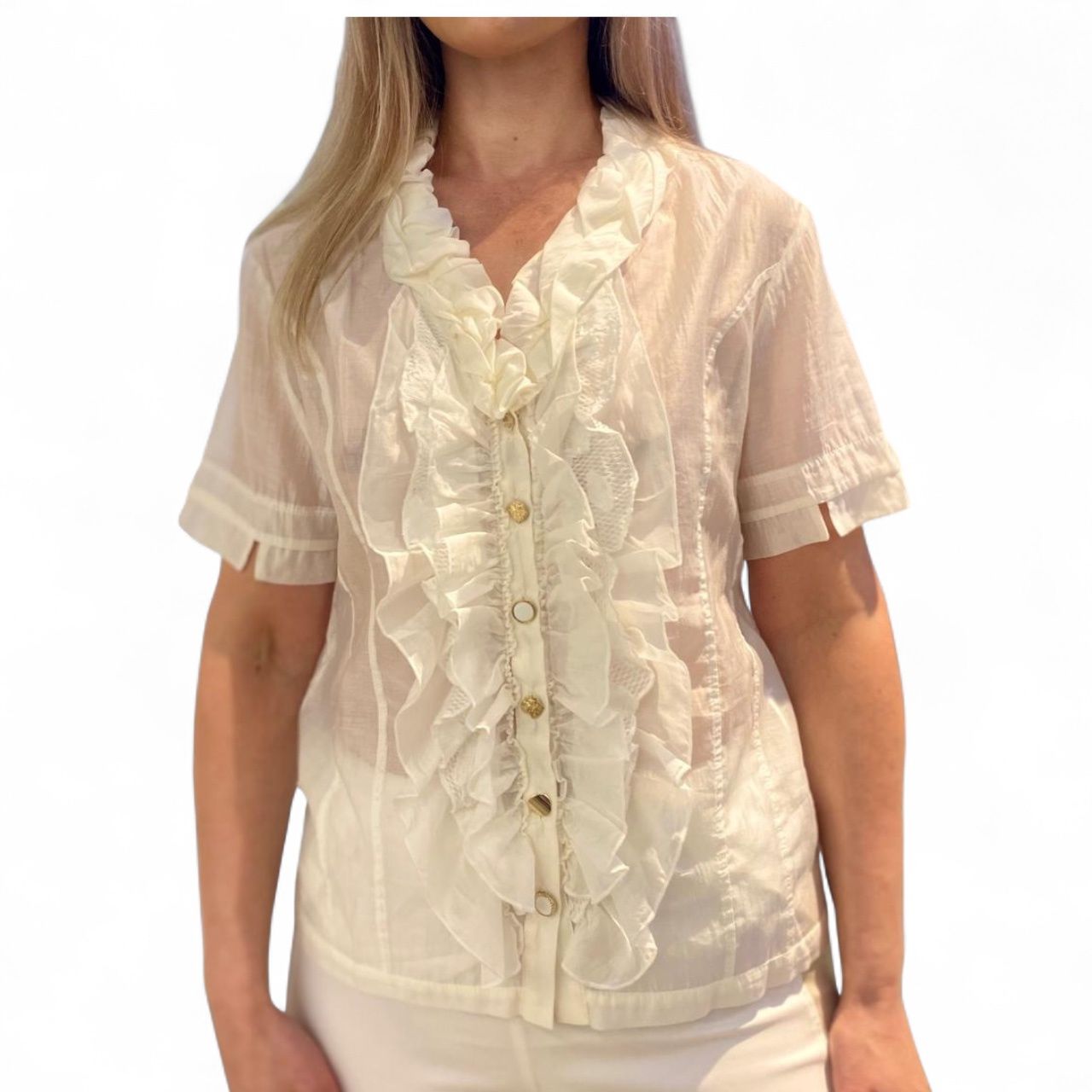 Elisa Cavaletti- Blouse frills short sleeve