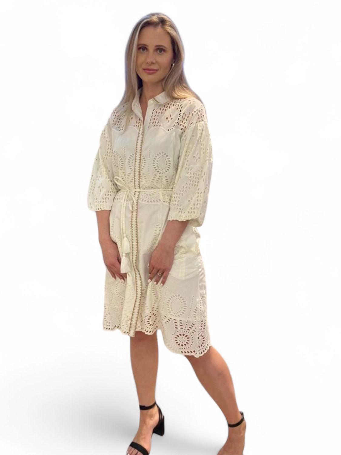 Fuego -Embroidery Off white Dress