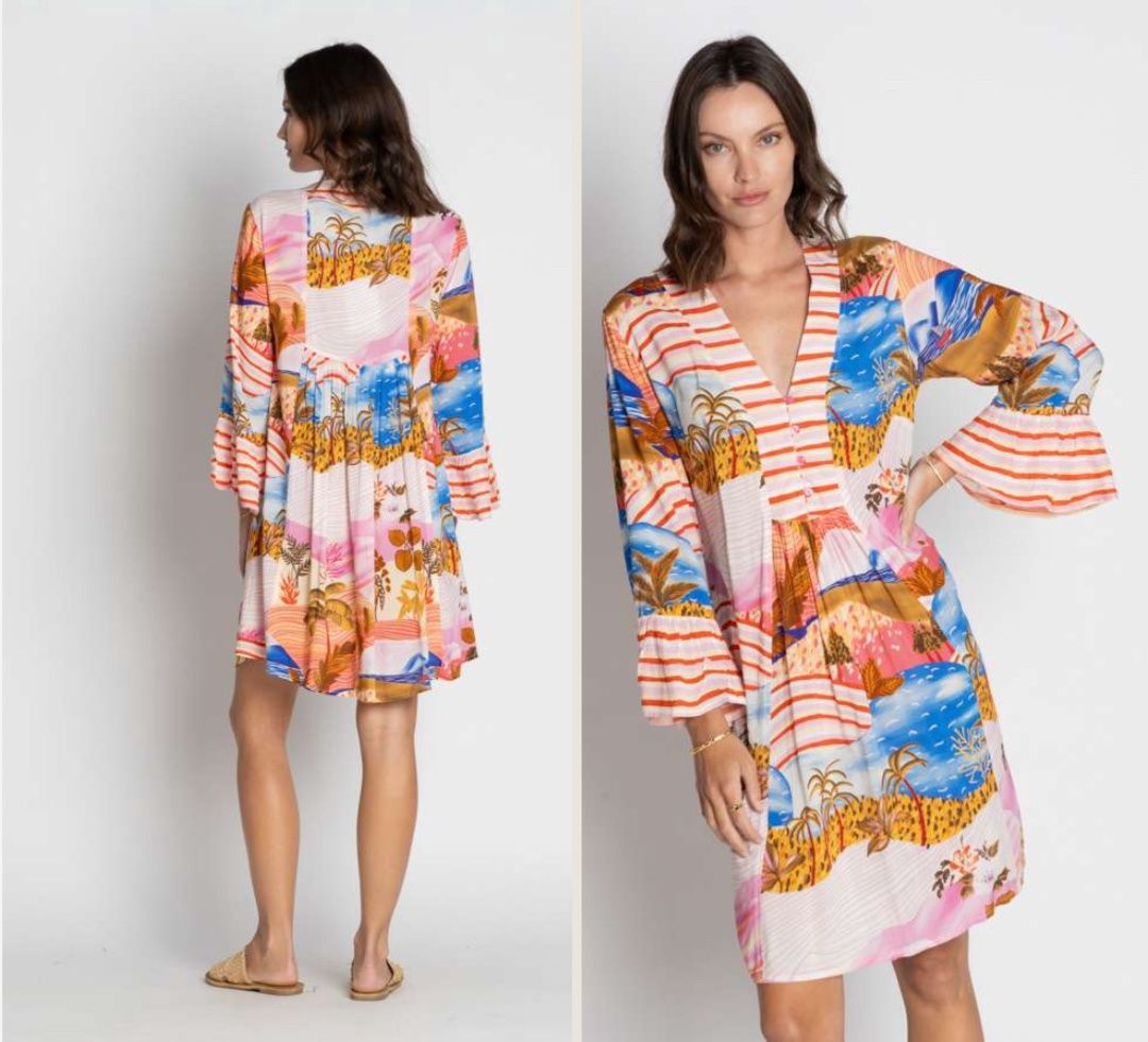 LULASOUL JIMBARAN BUTTONED MUSK DRESS