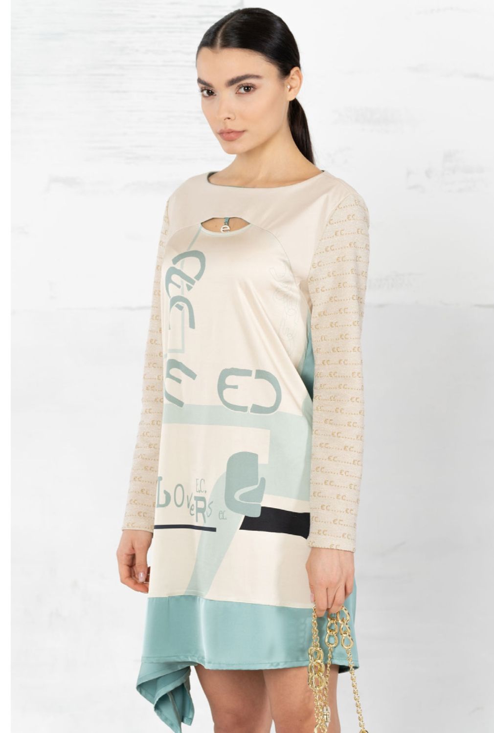 EC- DRESS Sage gold sleeves