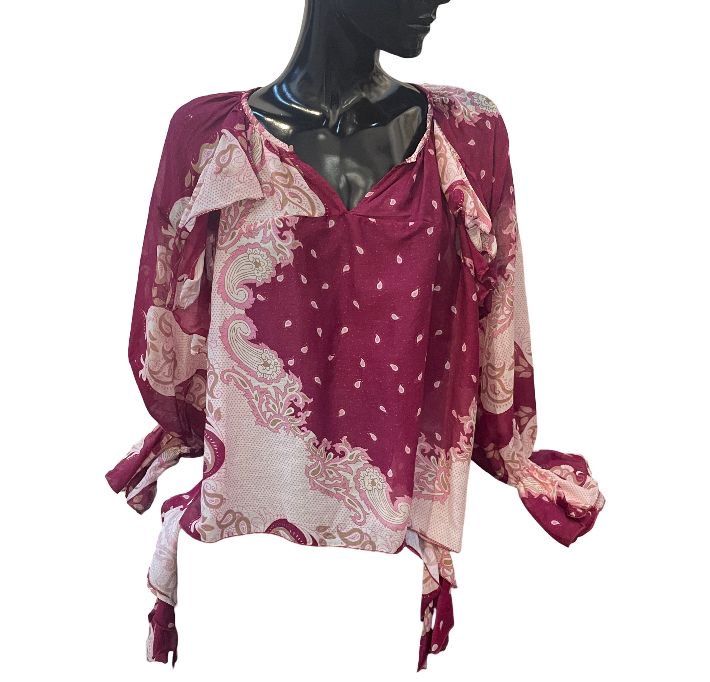 Marley- shirt silk frill print