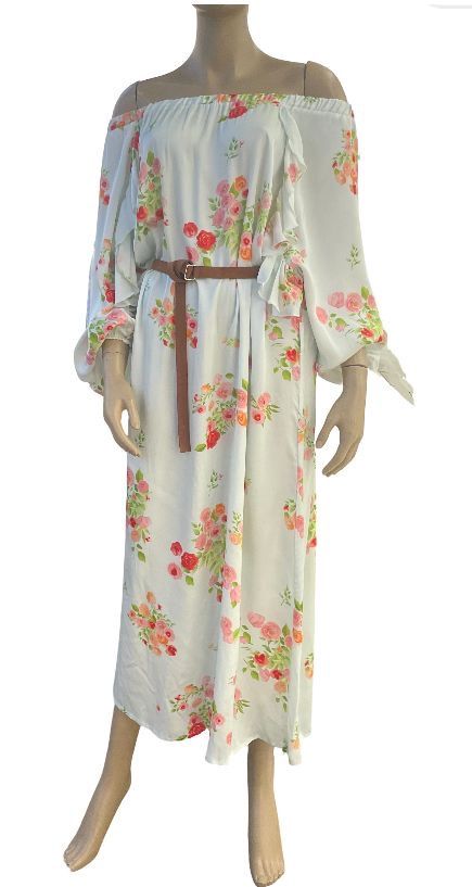 Marley- dress off should silk print long