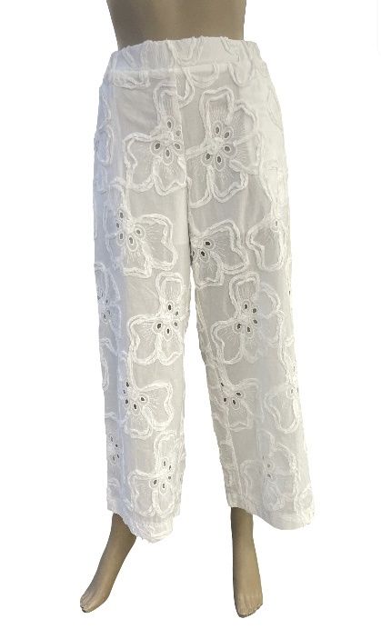 Marley- pants embroid big flowers