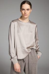 Tricot Chic - Top satin Taupe