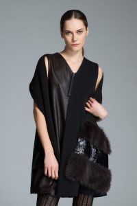 Tricot Chic - Dress leather side Brown