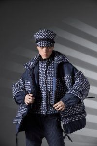 Tricot Chic - Jacket chanel look check Navy