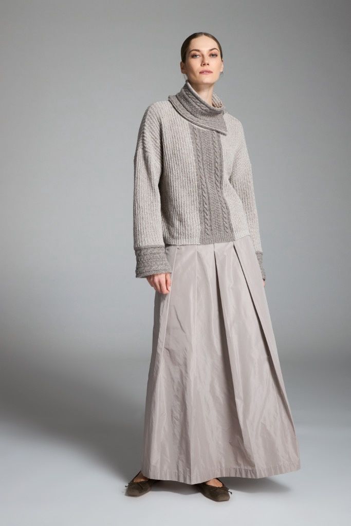 Tricot Chic - Pull thick braid front Grey