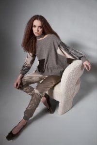 Tricot Chic - Pull oversize Taupe sequence
