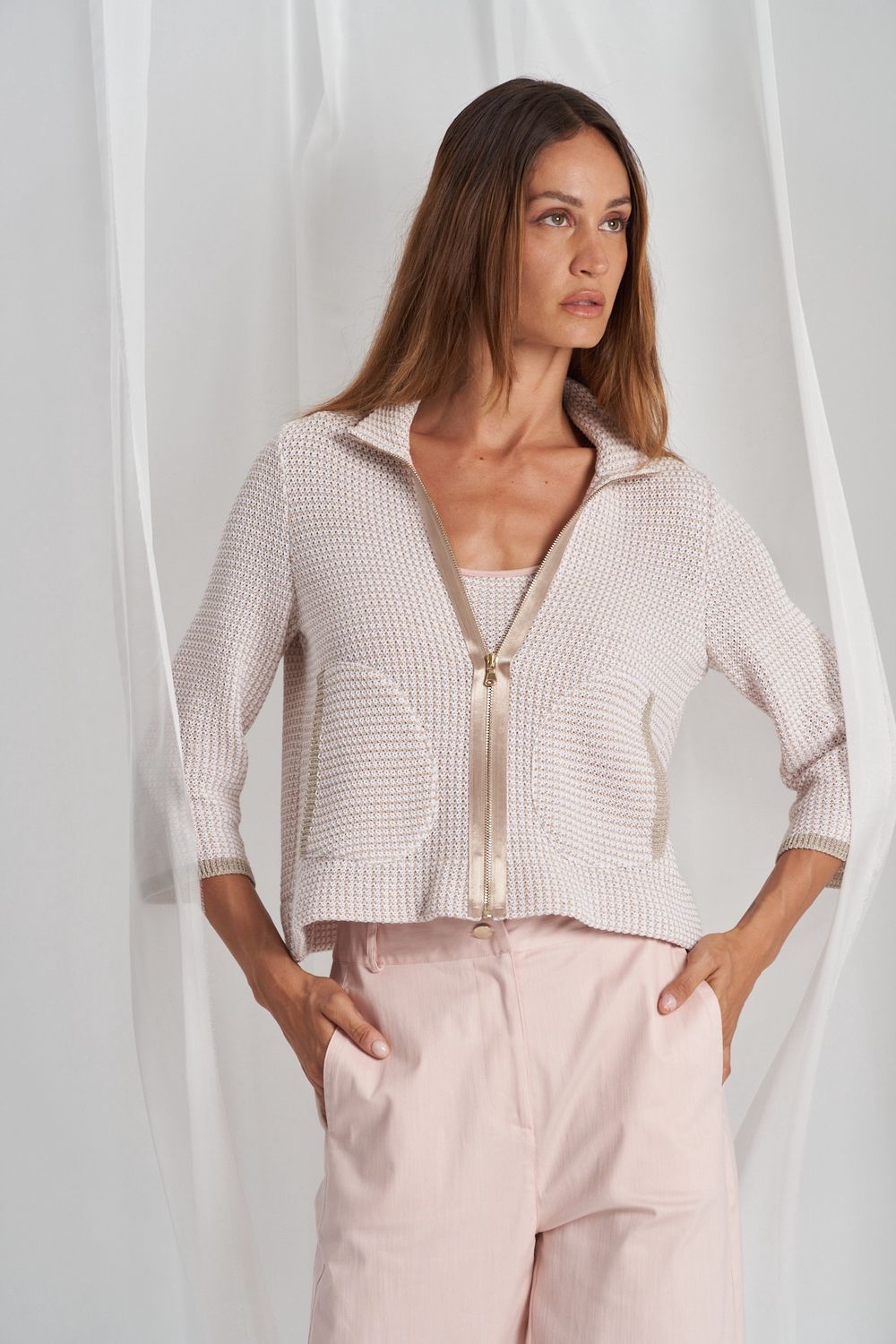 Tricot Chic- Cami knit lurex spaghetti straps