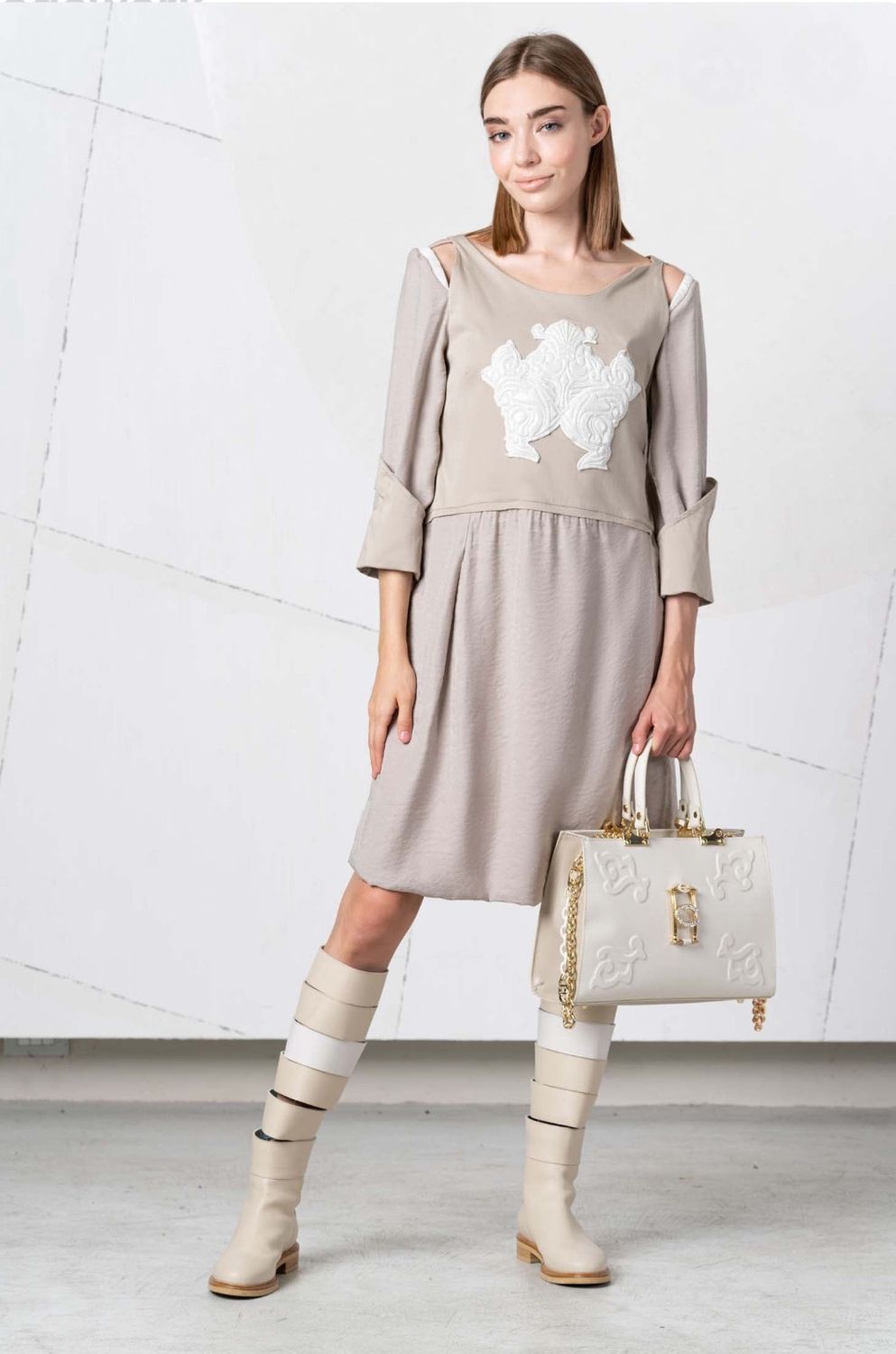 Elisa Cavaletti- Dress EUFORIA (TAUPE) beri