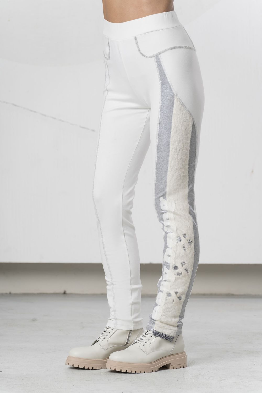 Elisa Cavaletti - Leggings easy foil side Glaciale Light Grey