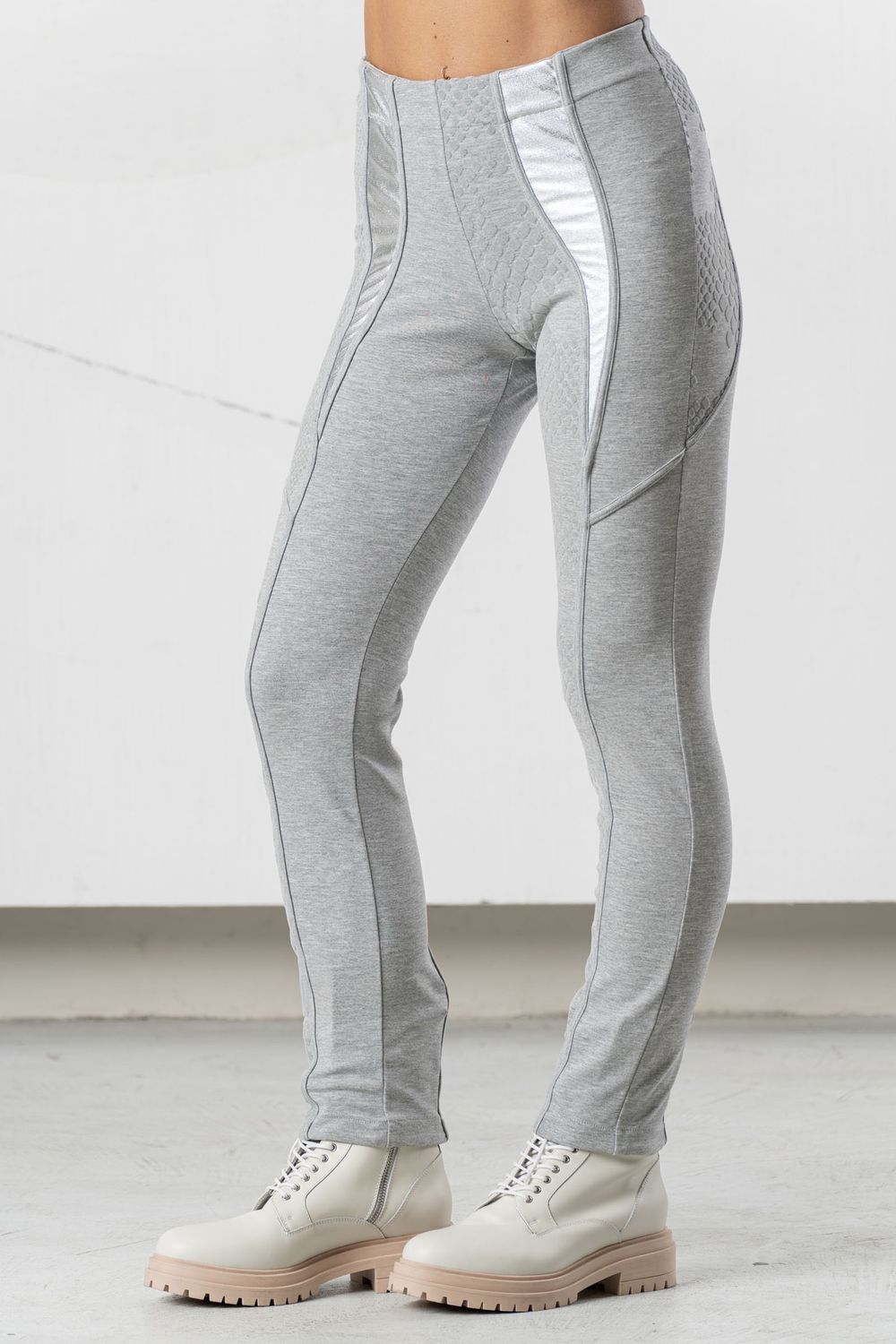 Elisa Cavaletti - Leggings shiny side Glacialee Light Grey