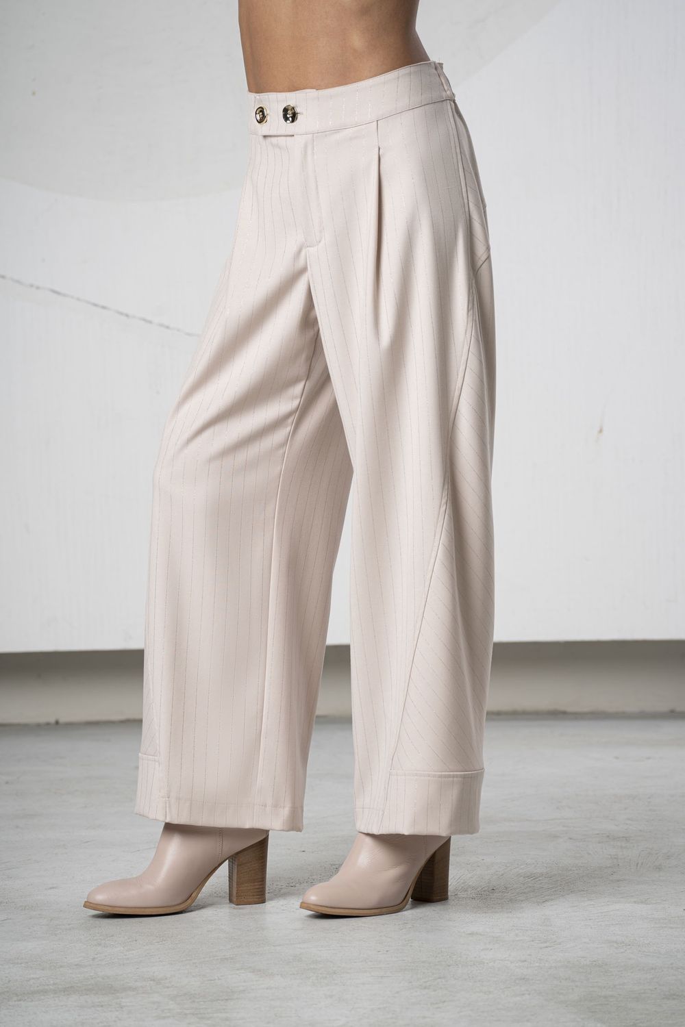 Elisa Cavaletti - Pants stripe wide leg Salmon Pink