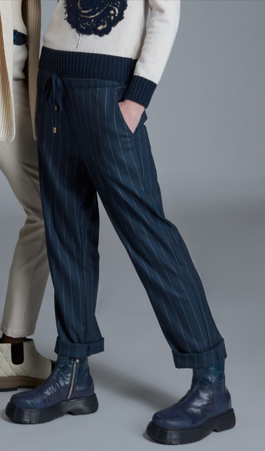 Tricot Chic - Pants stripe Navy