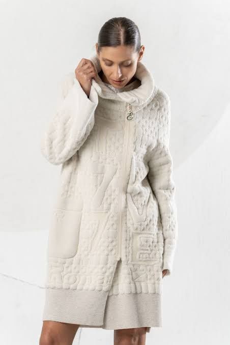 Elisa Cavaletti - Coat zip side Flauto Light Beige