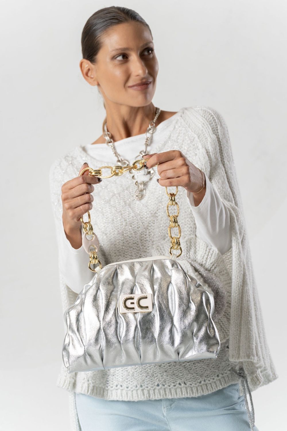 Elisa Cavaletti - Bag Demi Circle Argento Silver