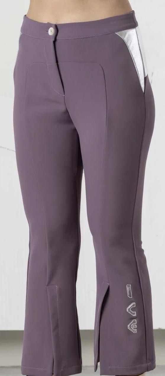 Elisa Cavaletti - Pants slit front detail foil back Lilac