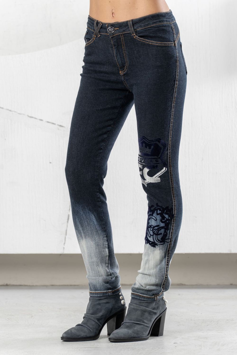 Elisa Cavaletti - Jeans details buttom Black