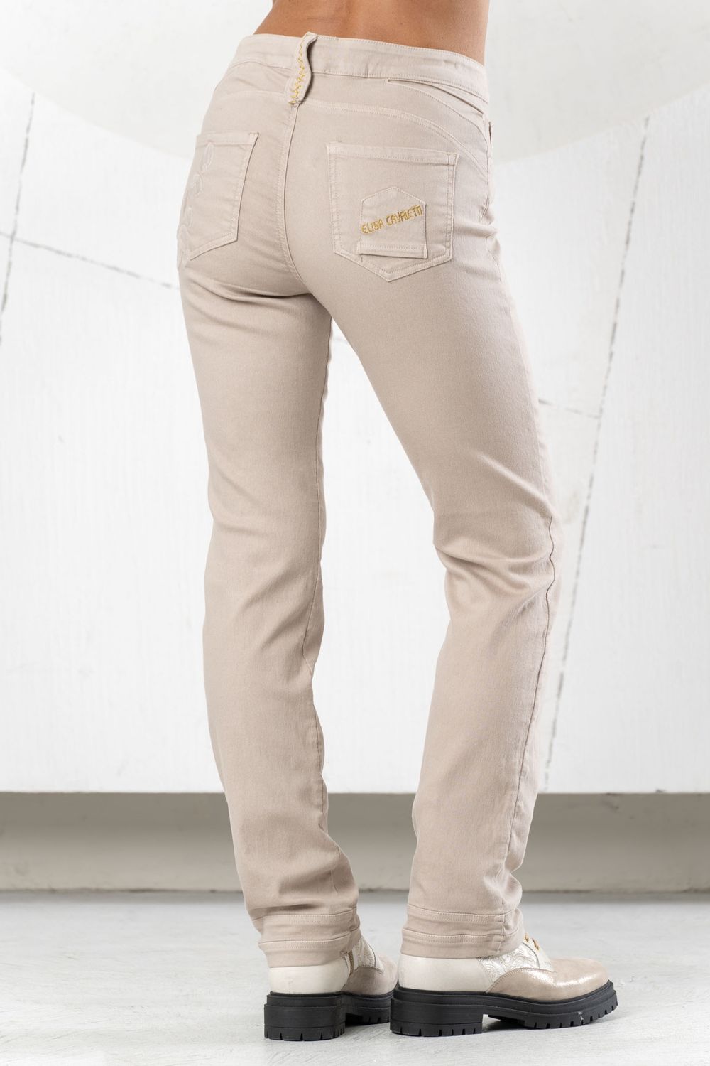 Elisa Cavaletti - Pants coupe cigarette Chitarra Beige