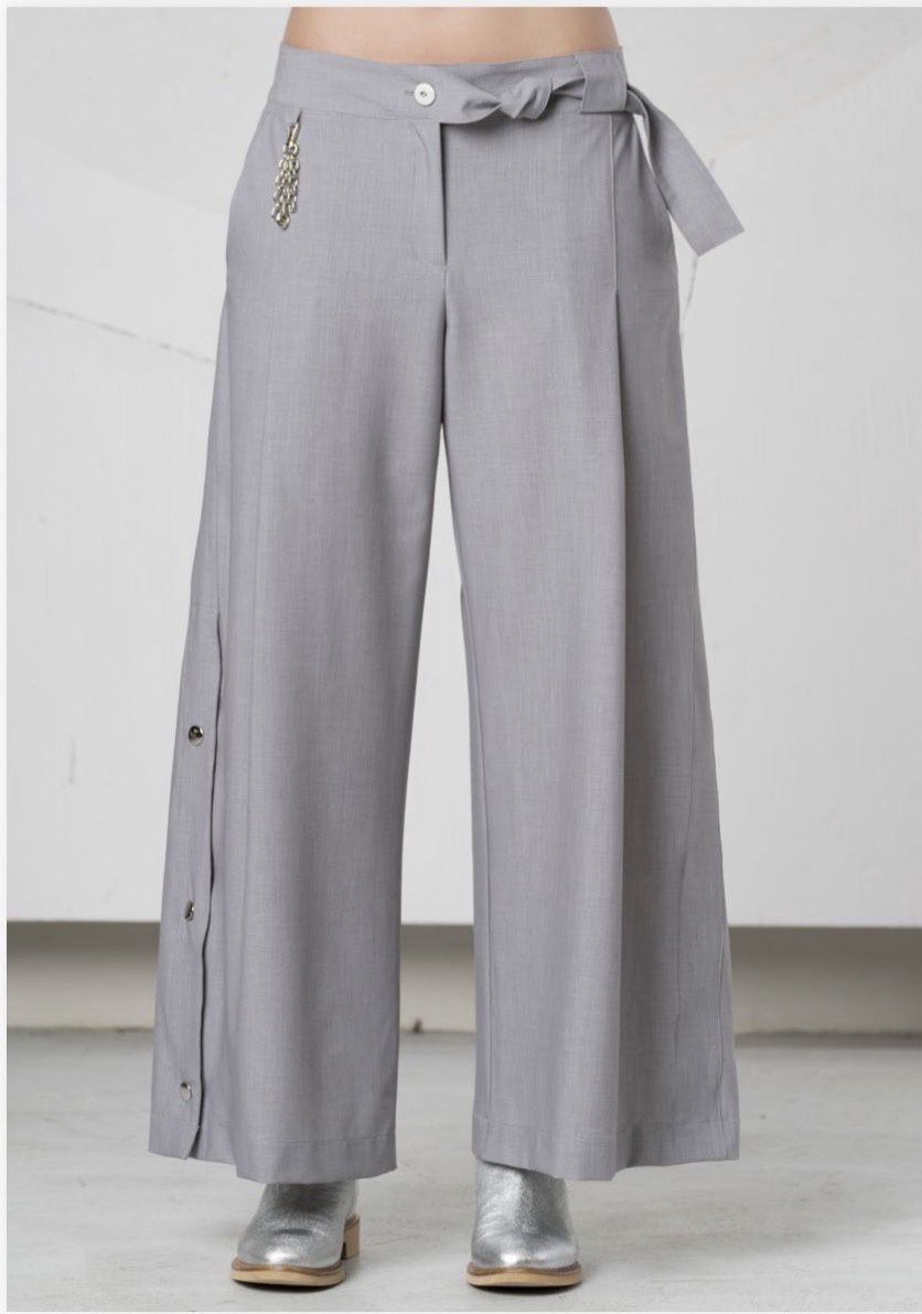 Elisa Cavaletti - Pants wide leg Glacialee Light Grey