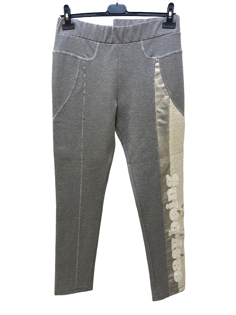 Elisa Cavaletti - Leggings easy foil side Glaciale Light Grey