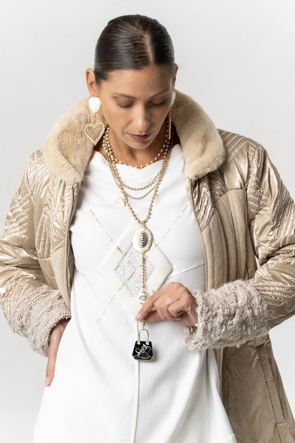 Elisa Cavaletti - Necklace chain bag Gold