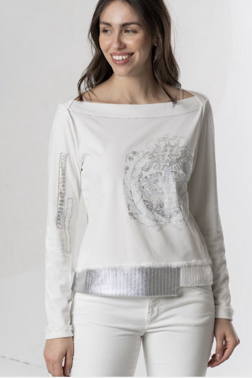 Elisa Cavaletti - Top satin band Off White