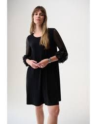 Joseph Ribkoff - Dress mesh ruffled sleeves