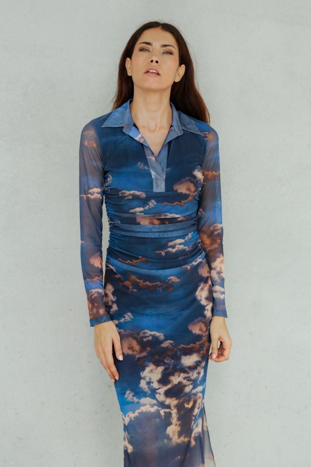 Leslie Monte Carlo - Dress stretch mesh drape