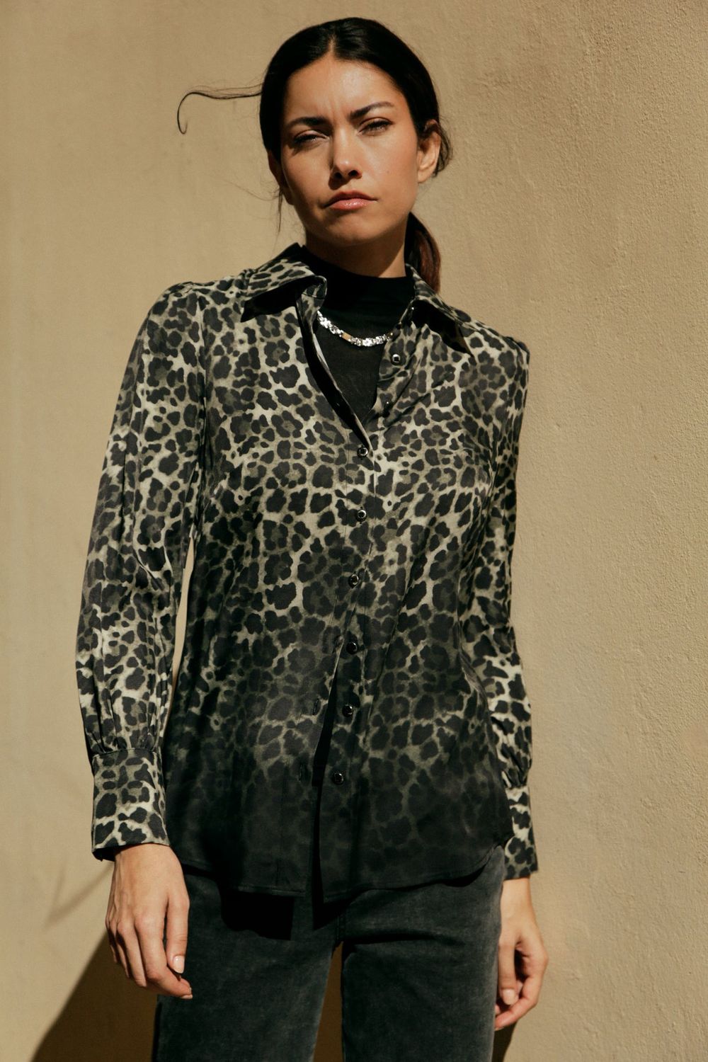 Leslie Monte Carlo - Shirt centered waist leopard
