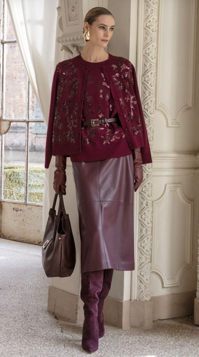 Clips - Skirt eco leather Burgundy