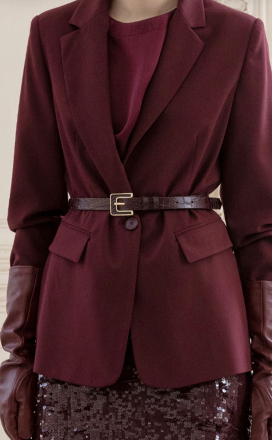 Clips - Belt leather Burgundy