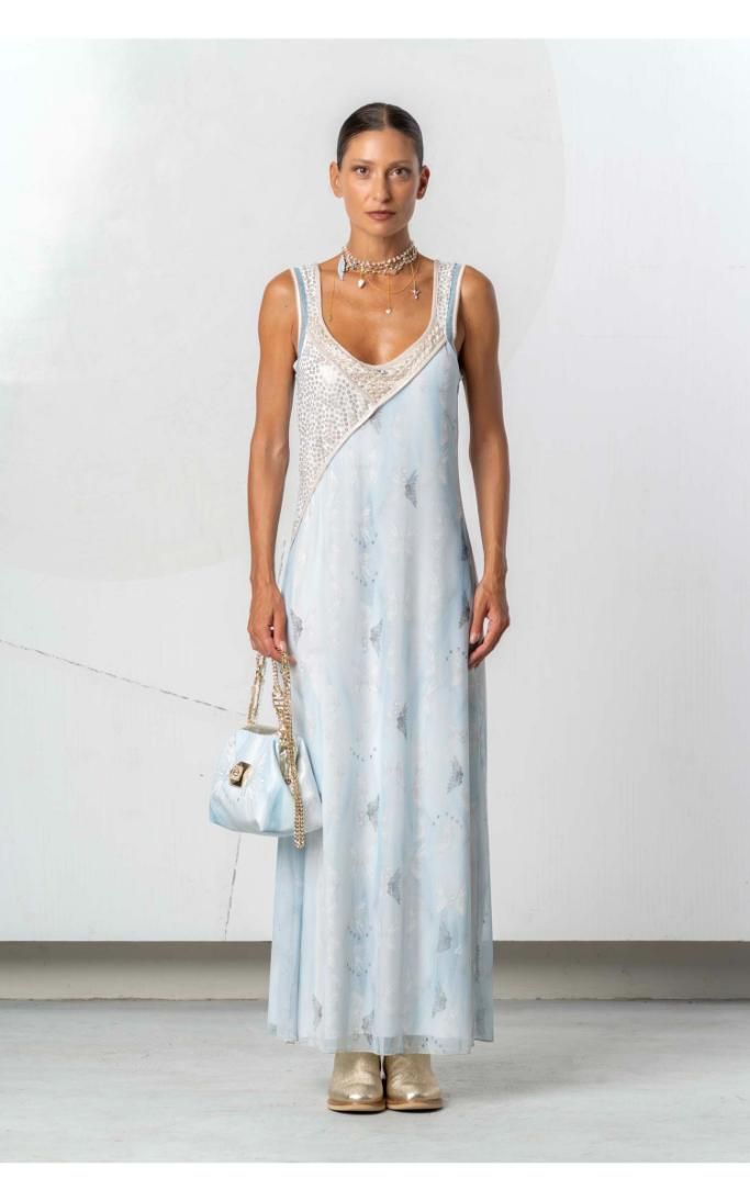Elisa Cavaletti - Dress long angel wings sleevles