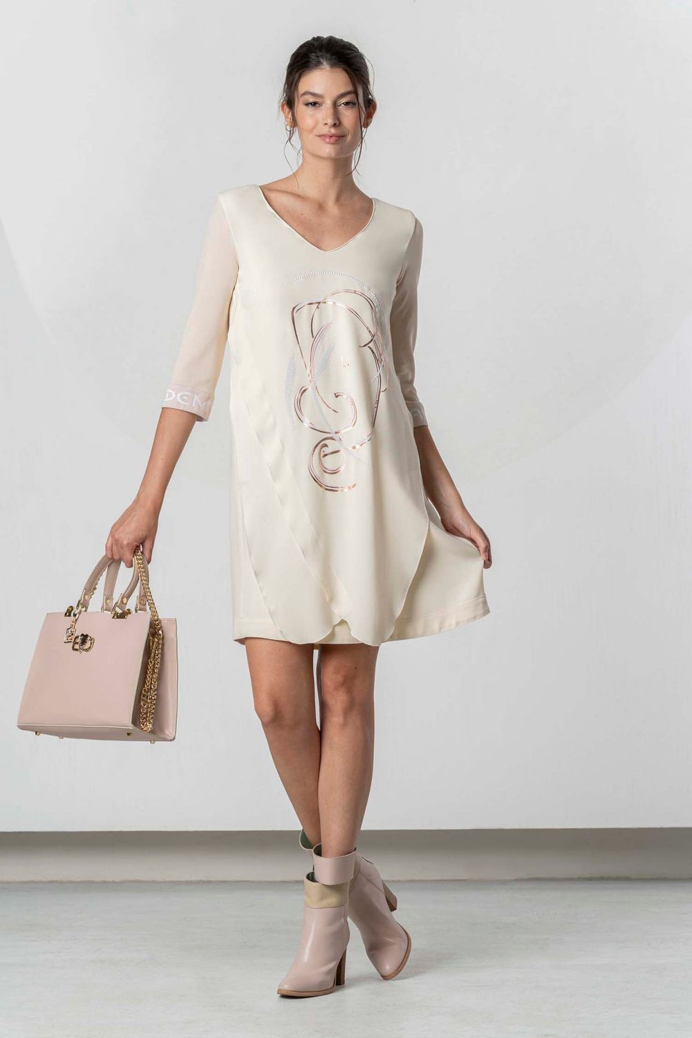 Elisa Cavaletti - Dress short with pink laminated print