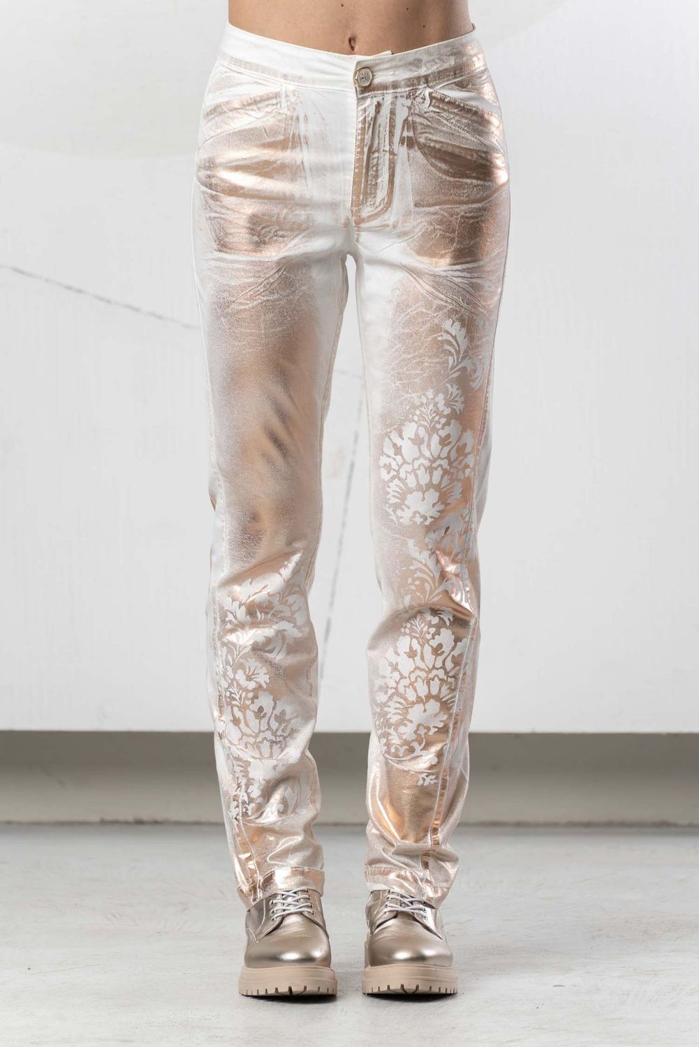 Elisa Cavaletti - Pants laminated gold print
