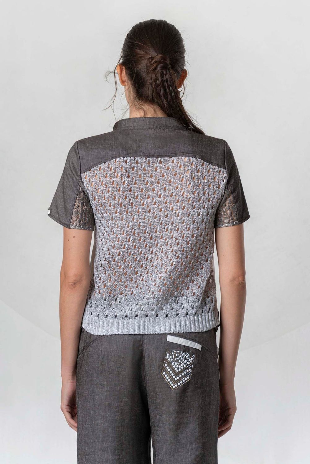 Elisa Cavaletti - Shirt linen lace back