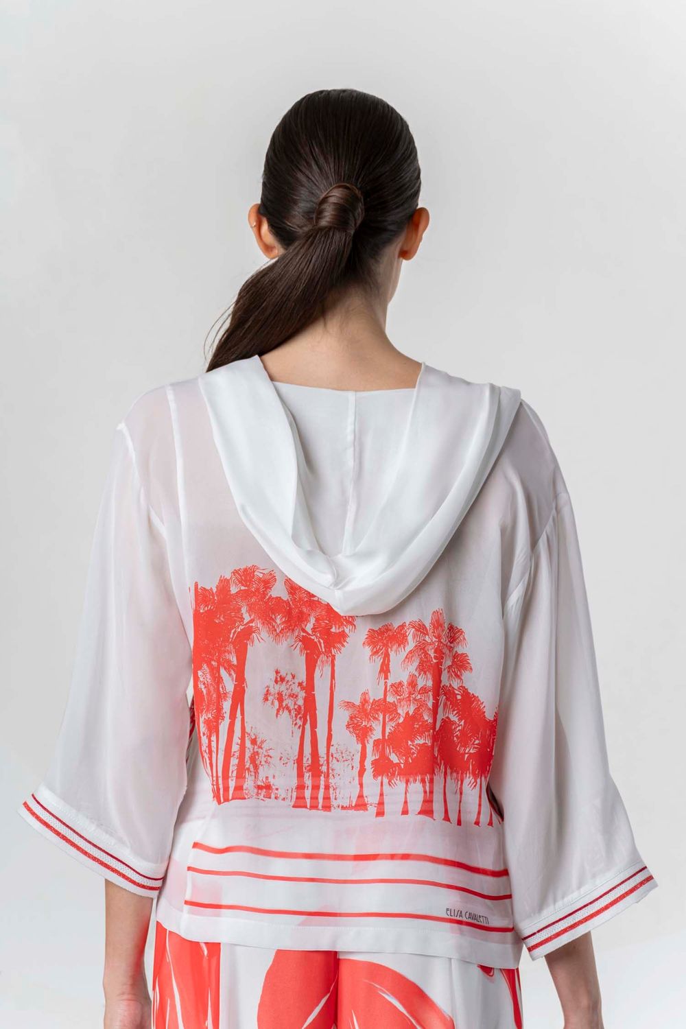 Elisa Cavaletti - Sweater georgette palm red print