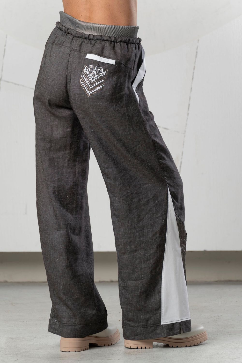 Elisa Cavaletti - Pants linen laminated print