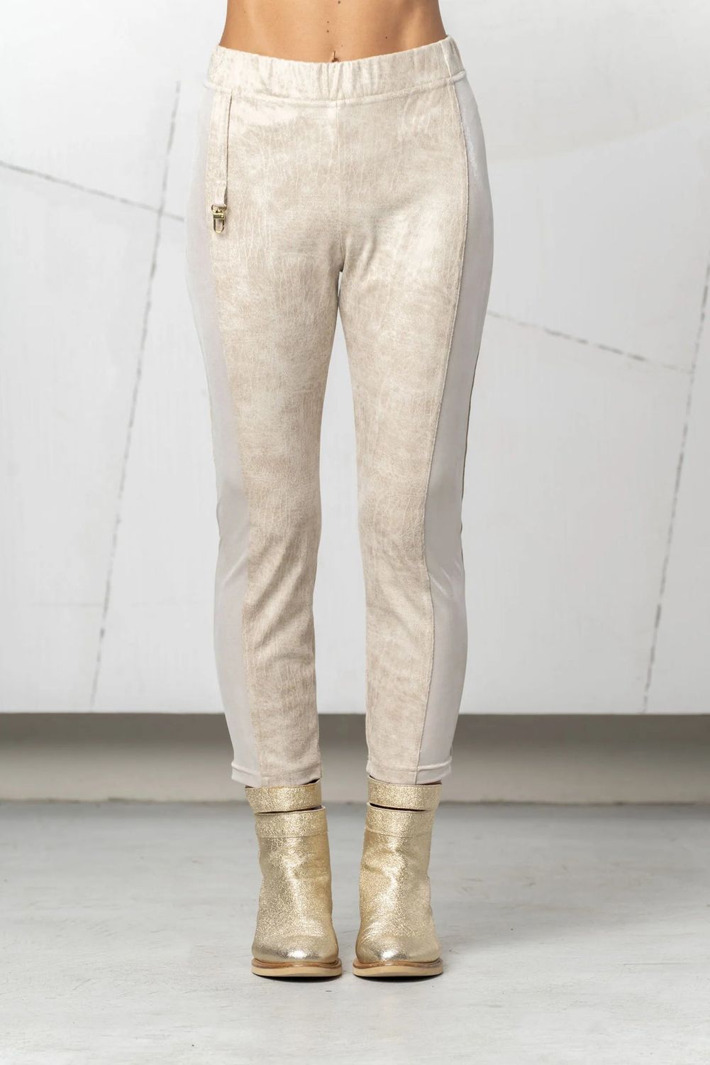 Elisa Cavaletti - Leggings beige faux leather