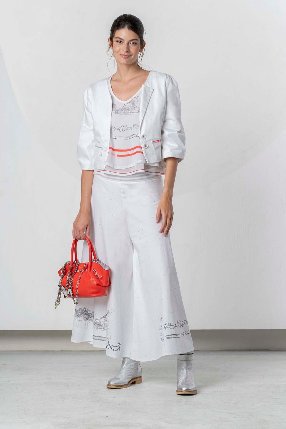 Elisa Cavaletti - Jacket cotton embroidery red print