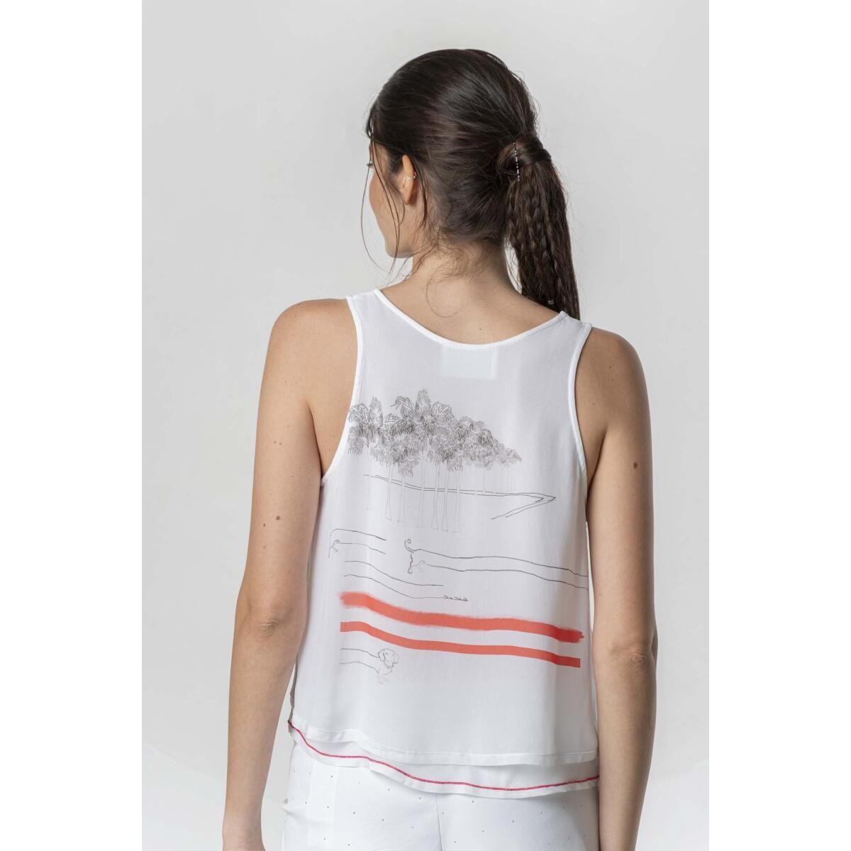 Elisa Cavaletti - Top georgette promenade red print