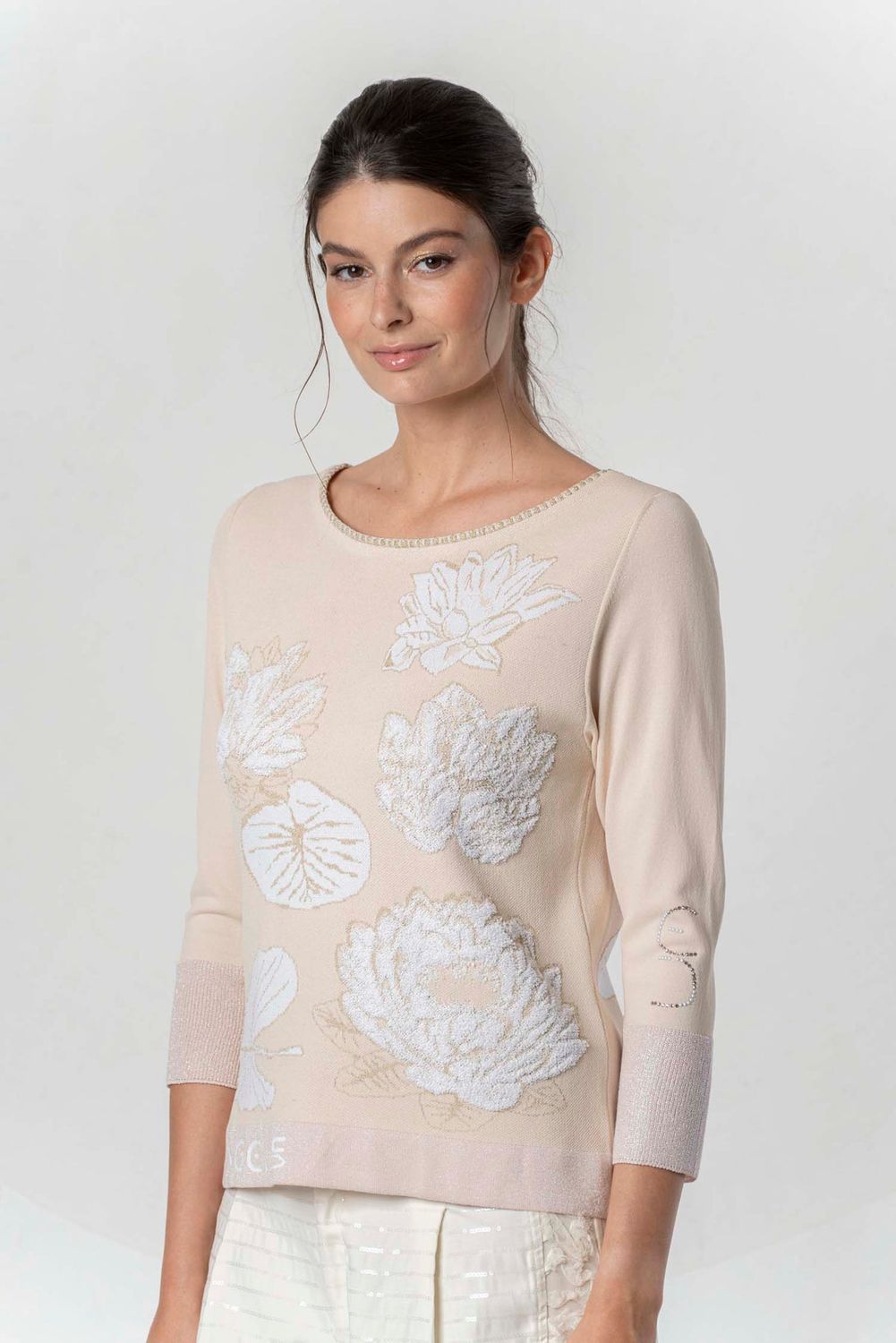 Elisa Cavaletti - Sweater gold jacquard