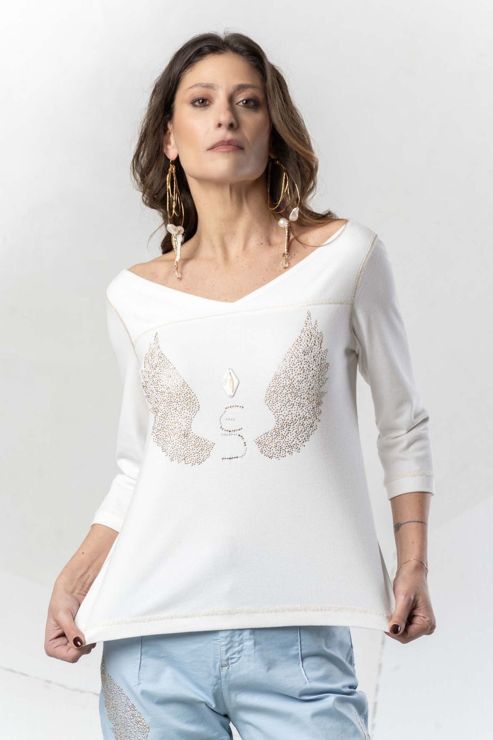 Elisa Cavaletti - T-Shirt long sleeves angel wings