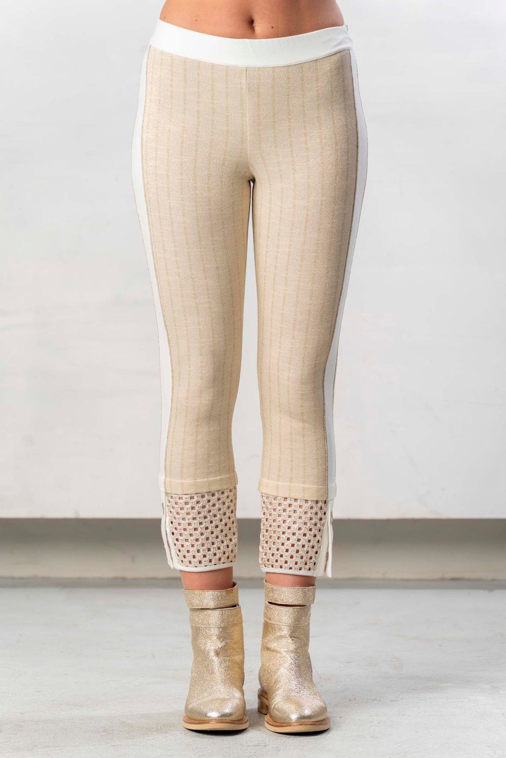 Elisa Cavaletti - Leggings gold pinstripe capri