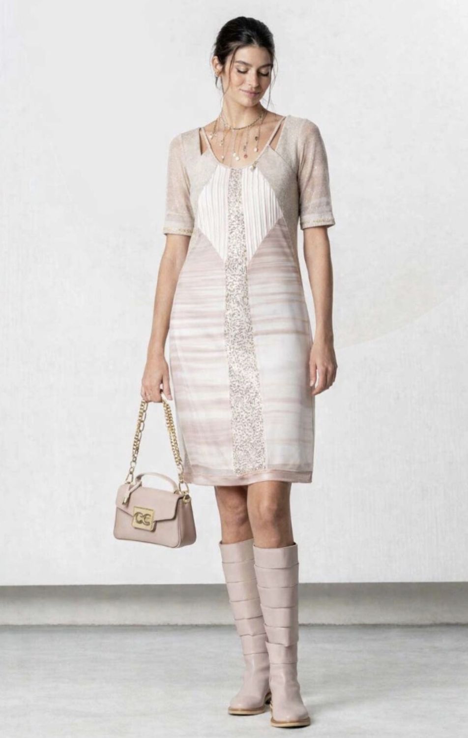 Elisa Cavaletti - Dress short lotus print with sleeves