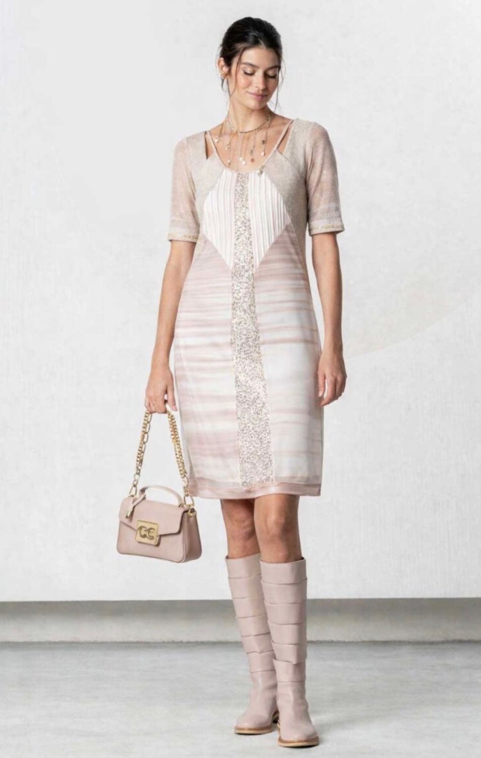 Elisa Cavaletti - Dress short lotus print with sleeves
