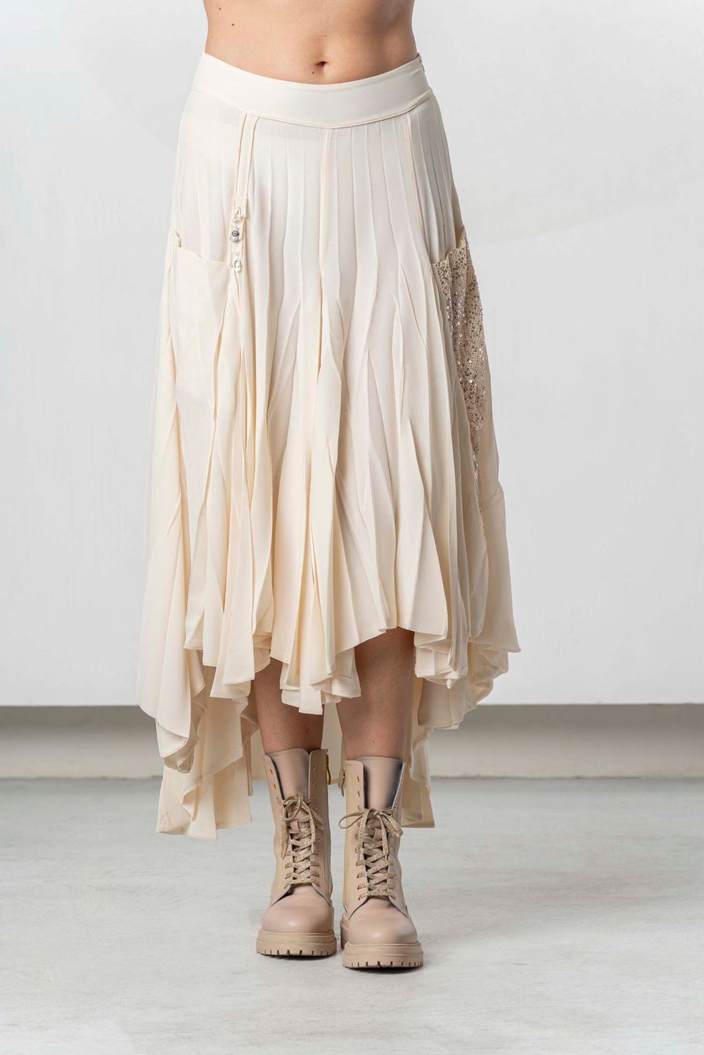 Elisa Cavaletti - Skirt assymetrical plisse midi